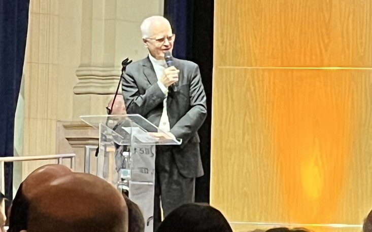 Dom Odilo Scherer, arcebispo emérito de São Paulo, deu testemunho da fé de Gandra Martins (Imagem: Joana Santana) 