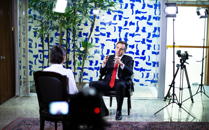 Bastidores do bate-papo com o presidente do Senado Bastidores do bate-papo com o presidente do Senado