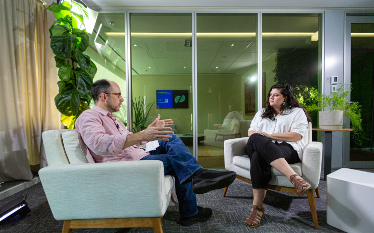 Humberto Dantas e Graziella Testa durante o bate-papo (Crédito: UM BRASIL) Humberto Dantas e Graziella Testa durante o bate-papo (Crédito: UM BRASIL)