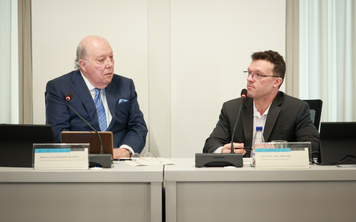 M&aacute;rcio Ol&iacute;vio Fernandes da Costa, presidente do Conselho de Assuntos Tribut&aacute;rios da FecomercioSP, destaca a import&acirc;ncia da participa&ccedil;&atilde;o da sociedade civil no Comit&ecirc; Gestor do IBS. (Foto: Edilson Dias/FecomercioSP)