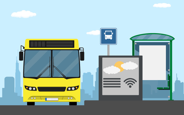 Tecnologia para pontos de ônibus do futuro propõe novo canal entre comércio e consumidor Tecnologia para pontos de ônibus do futuro propõe novo canal entre comércio e consumidor