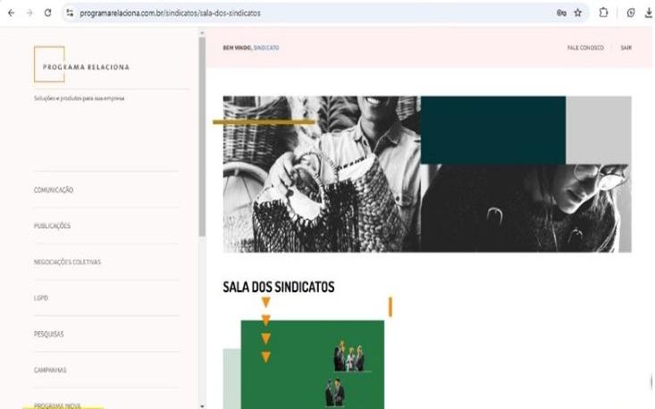 Selecione a opção programa Inova, na lateral esquerda da sua tela Selecione a opção programa Inova, na lateral esquerda da sua tela