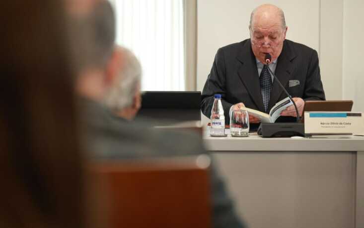 Márcio Olívio F. da Costa, presidente do CAT, inicia o debate sobre o Imposto Seletivo (Crédito: Edilson Dias/FecomercioSP)