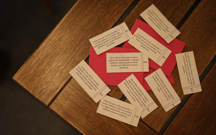 As colaboradoras receberam mensagens de inspiração, carinho e autocuidado (Imagem: Edilson Dias)